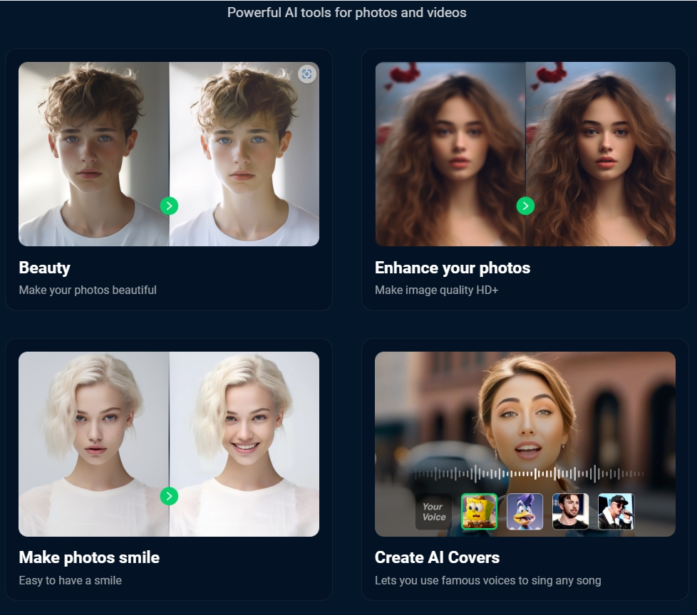 DreamFace - 通过AI技术实现照片动画和编辑的创新软件