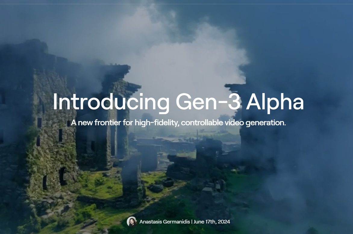 Runway 推出新一代视频生成模型 Gen-3 Alpha