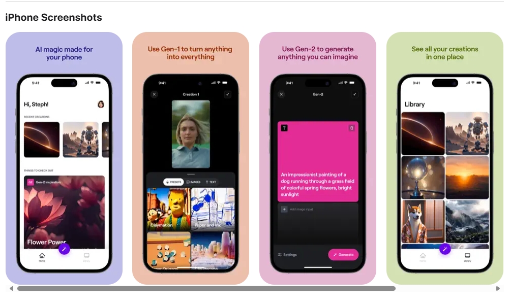 Runway iOS客户端重大更新：手机上也可以使用Gen3模型了