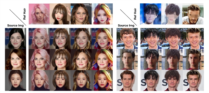 创新发型转移技术！Stable-Hair让你轻松换发型