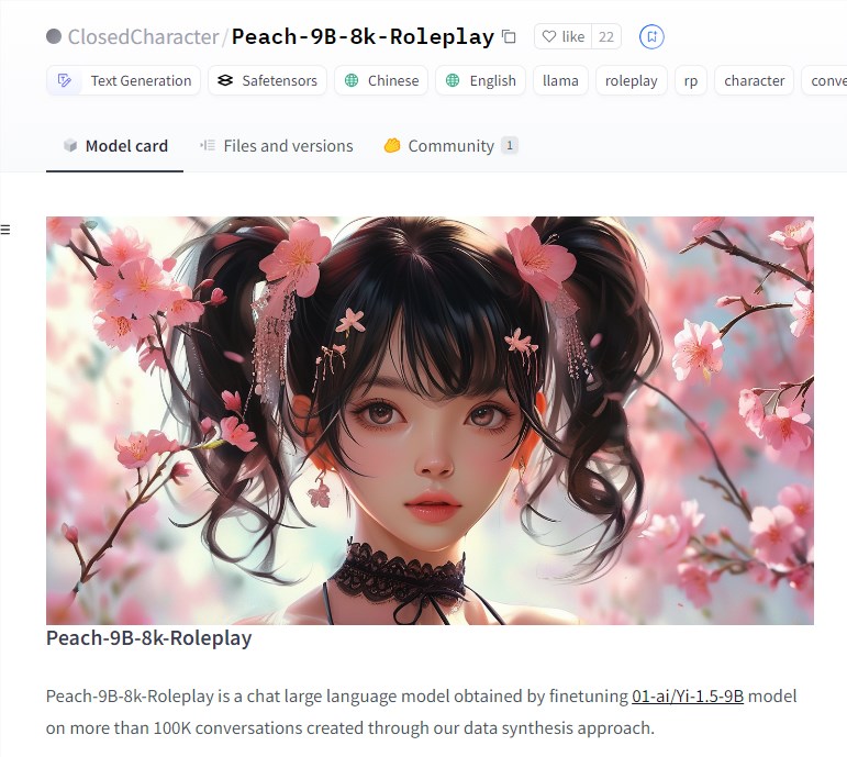 Peach-9B-8k-Roleplay：开源AI模型，提供更丰富的情感表达