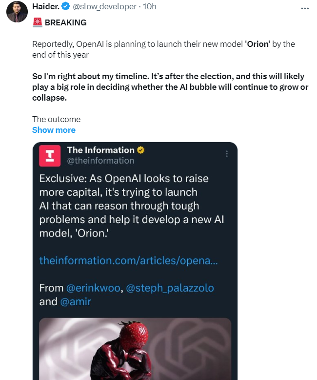 AI界的推理大师:OpenAI的“草莓”模型与GPT-5猎户座